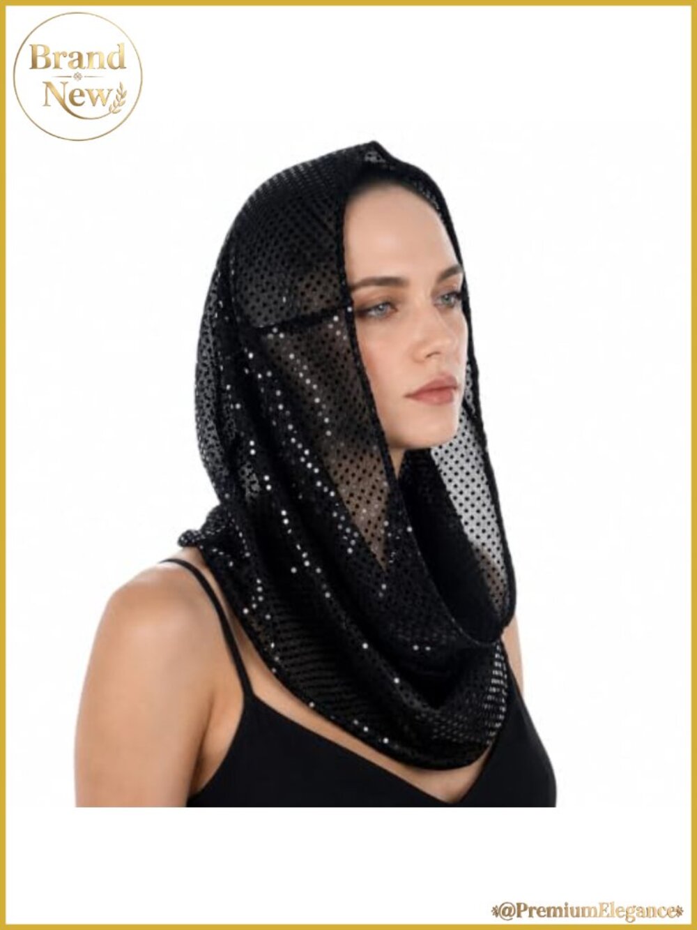 Sequin Head Scarf Rave Hood Festival Head Wrap Polyester Adjustable